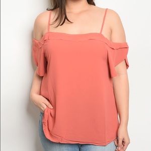 Plus Peach Tunic Blouse